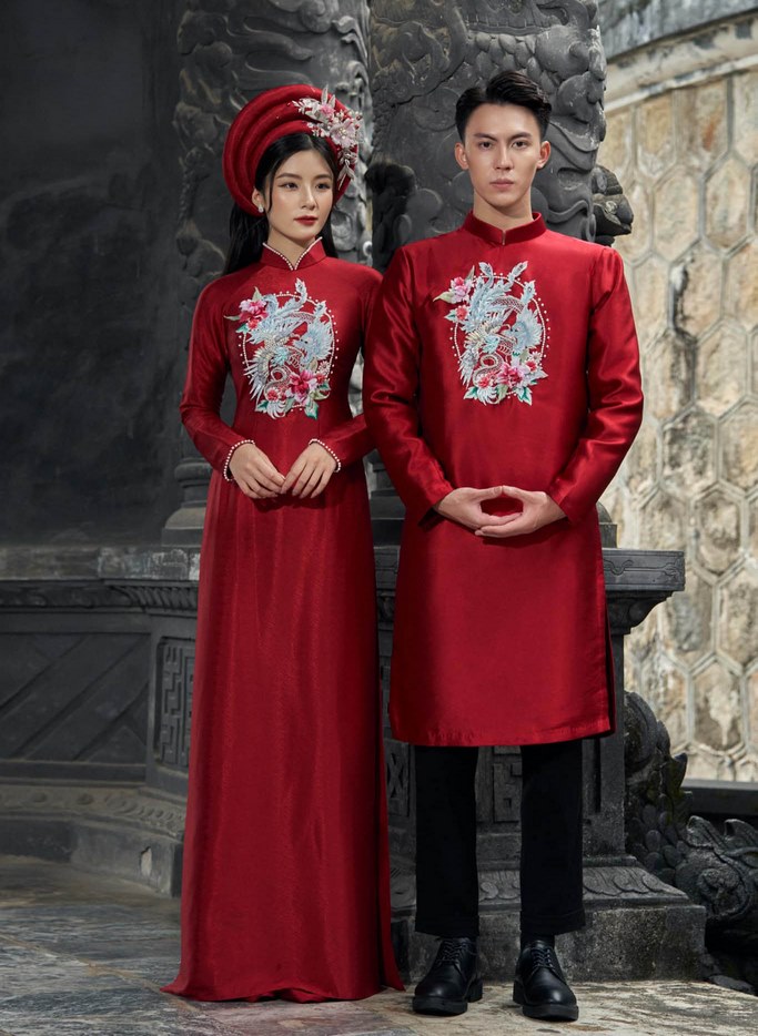 ao dai cuoi truyen thong xua