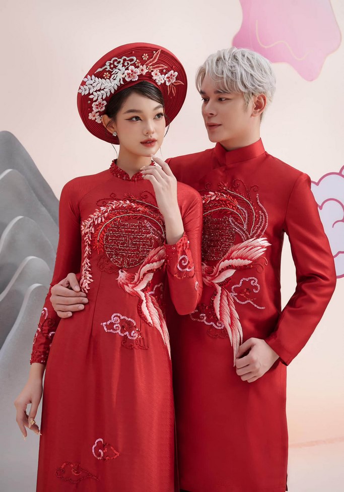 ao dai cuoi truyen thong xua