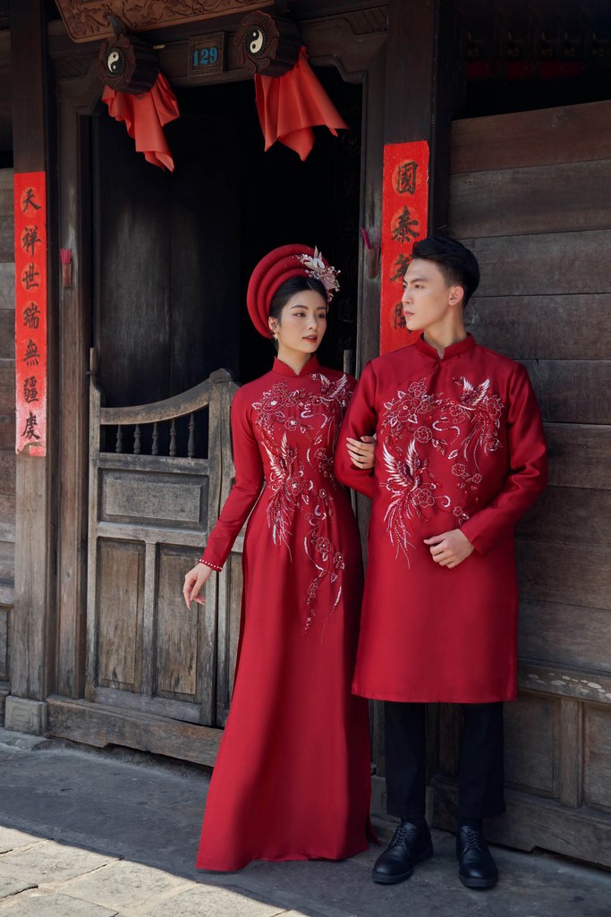 vai may ao dai cuoi