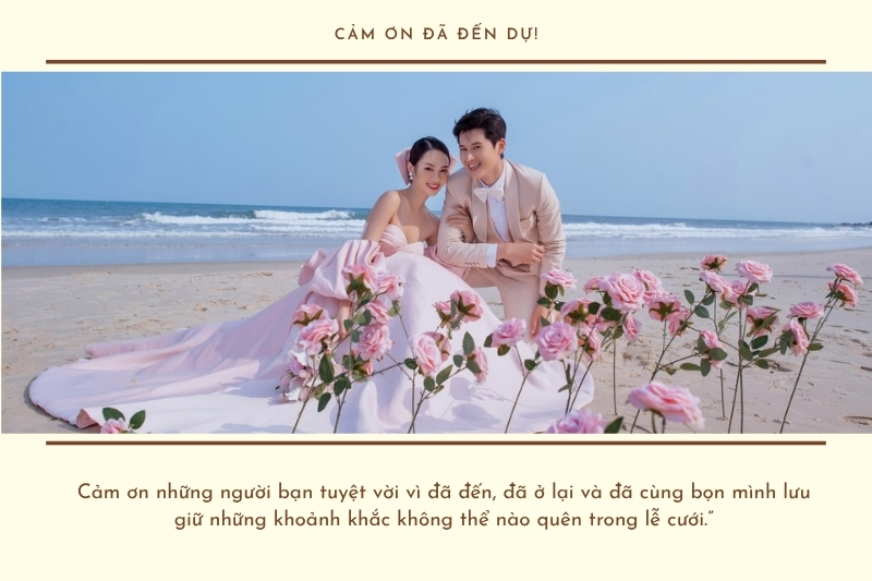 lời cảm ơn sau đám cưới