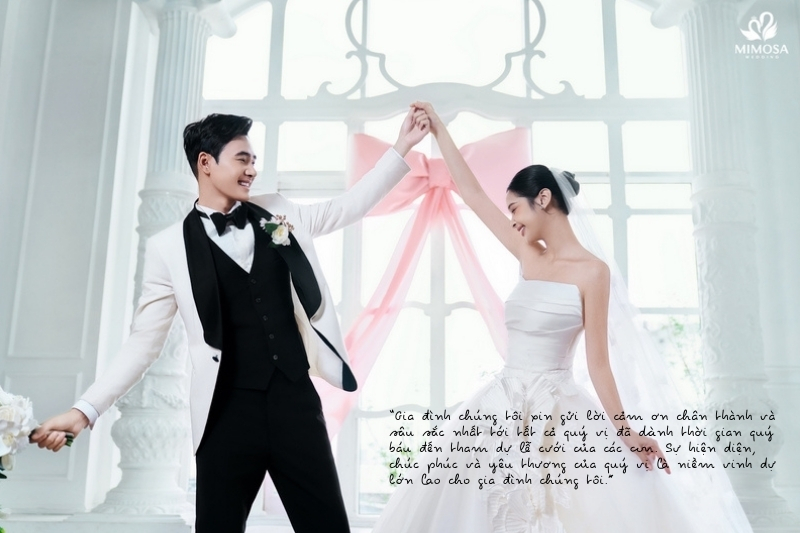 lời cảm ơn sau đám cưới