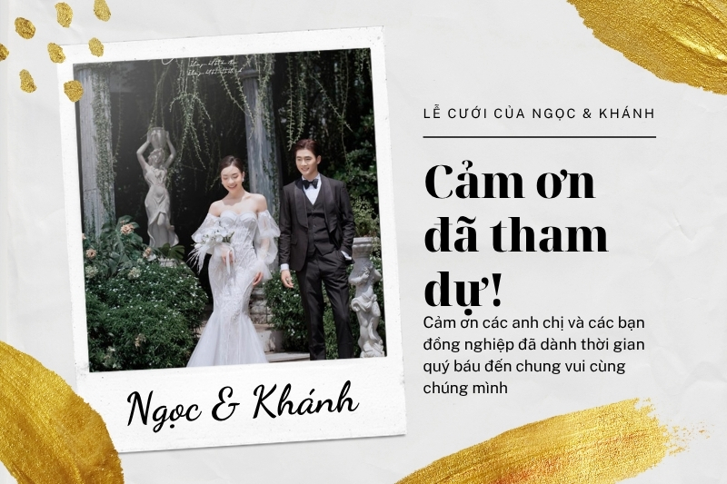 lời cảm ơn sau đám cưới