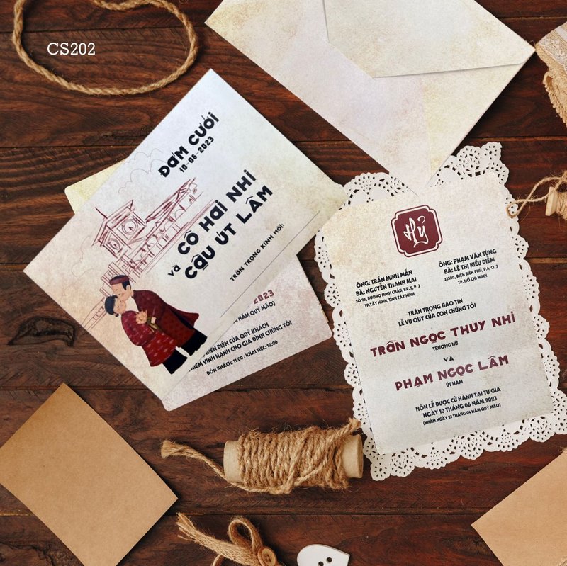 thiệp cưới vintage